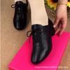2025 spring new thick heel soft sole non-slip integrated heel square dance dancing leather shoes mother shoes
