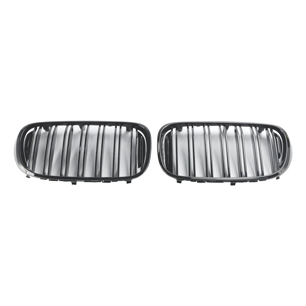 Black 2 Slat Front Kidney Grill Grille Fit BMW 7 Series G11 G12 2016-18 Pre-LCI
