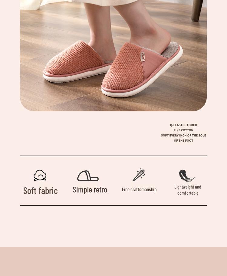 Pánské nadměrné plyšové bavlněné pantofle - Pohodlná protiskluzová domácí obuv na podzim/zimu