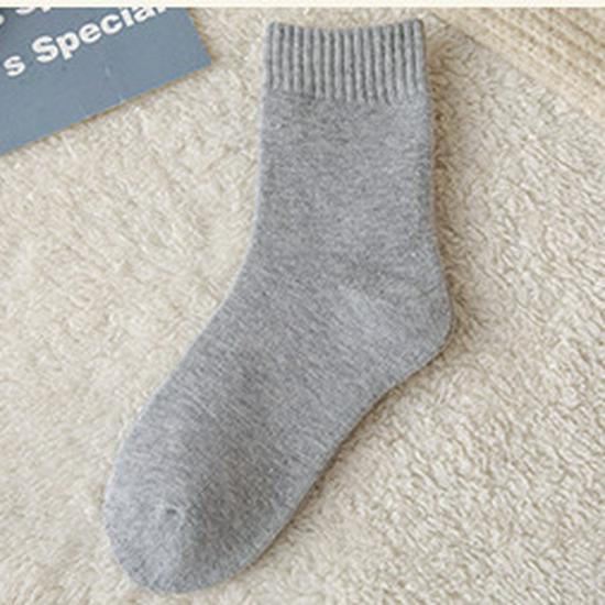 Women's Fleece-Lined Terry Socks, Mid-Calf, Thick, Warm, Sweat-Wicking, Odor-Resistant for Teens, Ideal for Autumn and Winter.