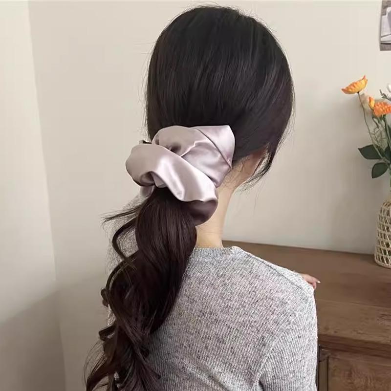 Korean Style Satin Large Intestine Ribbon Hairband Gentle Temperament Black Mourning Hair Accessories