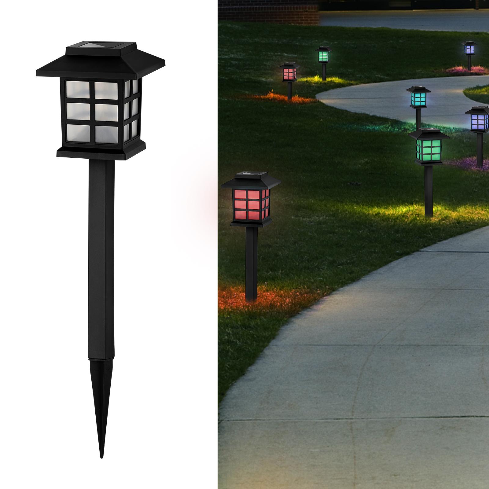 

12 шт. Солнечные светодиодные садовые фонари Водонепроницаемые - Наружное ландшафтное освещение для сада/двора/подъездной дорожки, Солнечный уличный фонарь