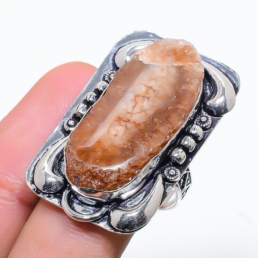

Natural Brown Solar Quartz Gemstone 925 Sterling Silver Gift Ring Size 8 e1h47