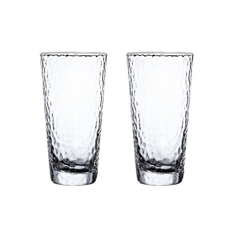 300ml/320ml/330ml Elegant Transparent Hammer Patterned Glass Cup Cocktail Glass High End Whiskey Beer Cups Household Juice Mug