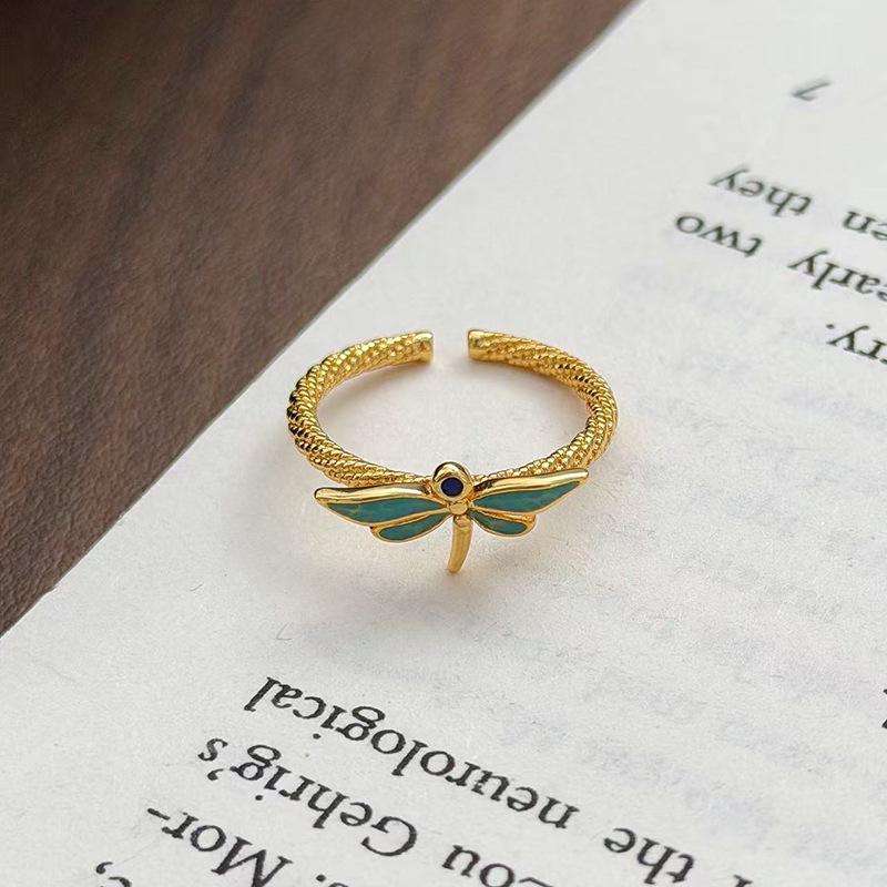Retro Purple Diamond Colored Treasure Zircon Medieval Brushed Open Ring Gold Light Luxury High-End Niche Accessories Women