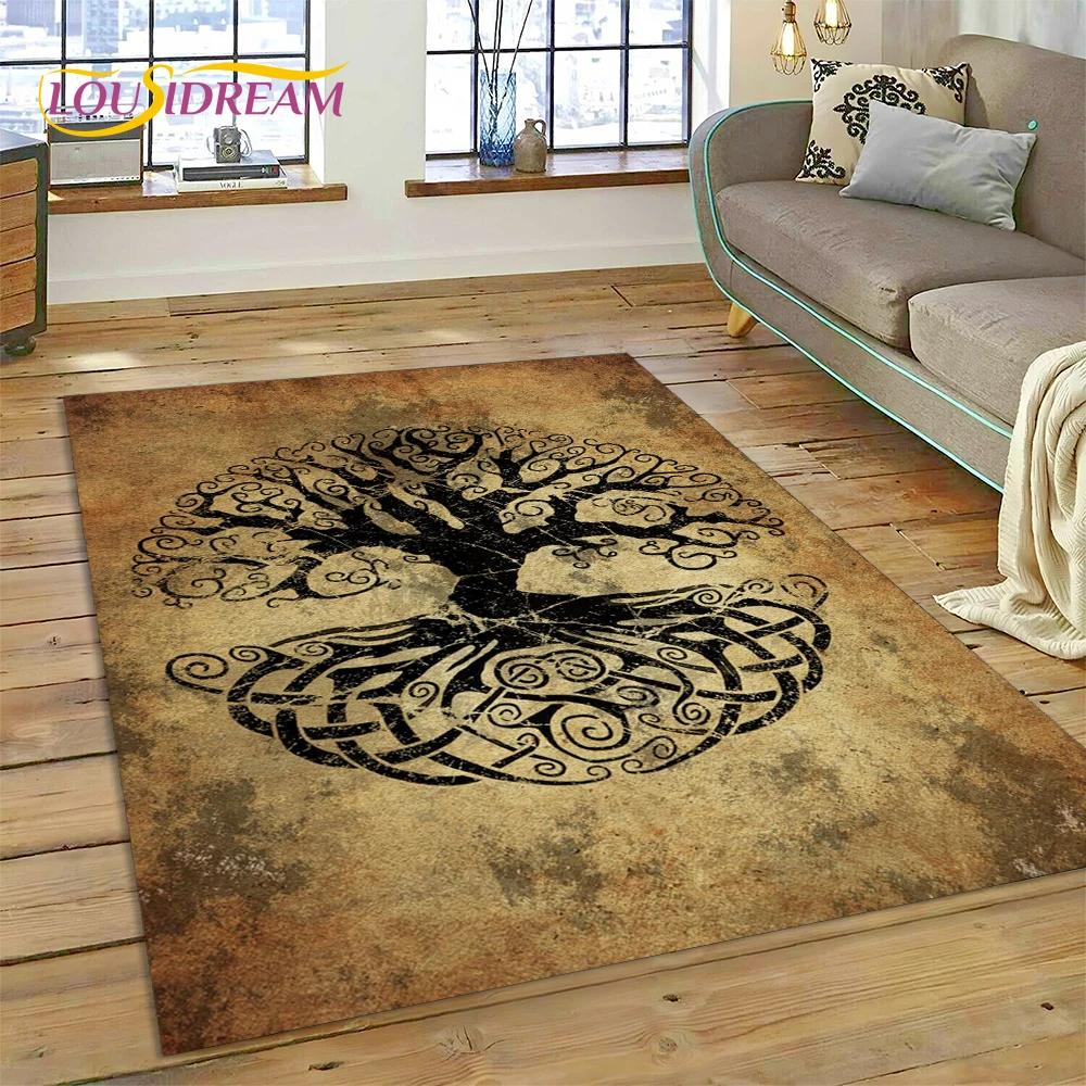 Tree of Life Nature Viking Yggdrasil Norse Carpet Rug for Bedroom Living Room Home Sofa Decoration,Child Large Decor Floor Mat