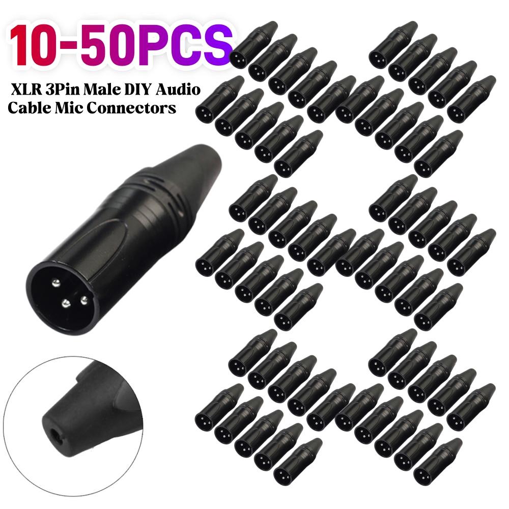 10-50Pcs DIY Microphone XLR 3Pin Male Plug Connector Cable Solder Plug MIC Adapter Stage Light for Mixer Amplifier DVD