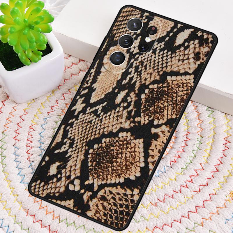 Snake Skin Texture TPU Phone Case For Samsung Galaxy Note 10 Pro S26 S25 S24 S23 S22 Ultra Plus S21 FE S20 Shockproof Cover