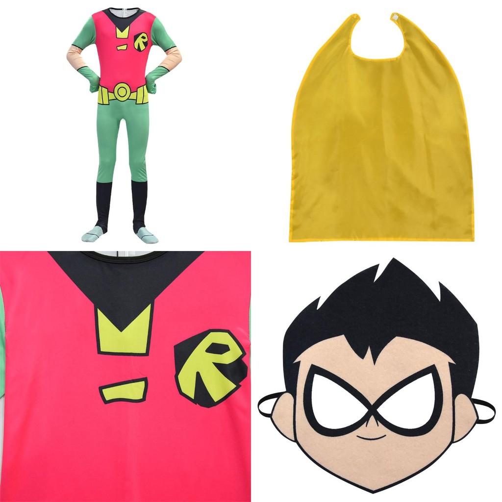 Anime Kostým Robin z Teen Titans pro chlapce Perfektní superhrdinská cosplay kombinéza**