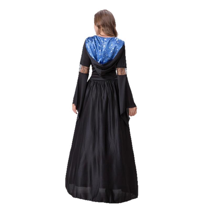 Halloween European Medieval Gothic Vintage Court Dress Wicked Witch Cosplay Uniform
