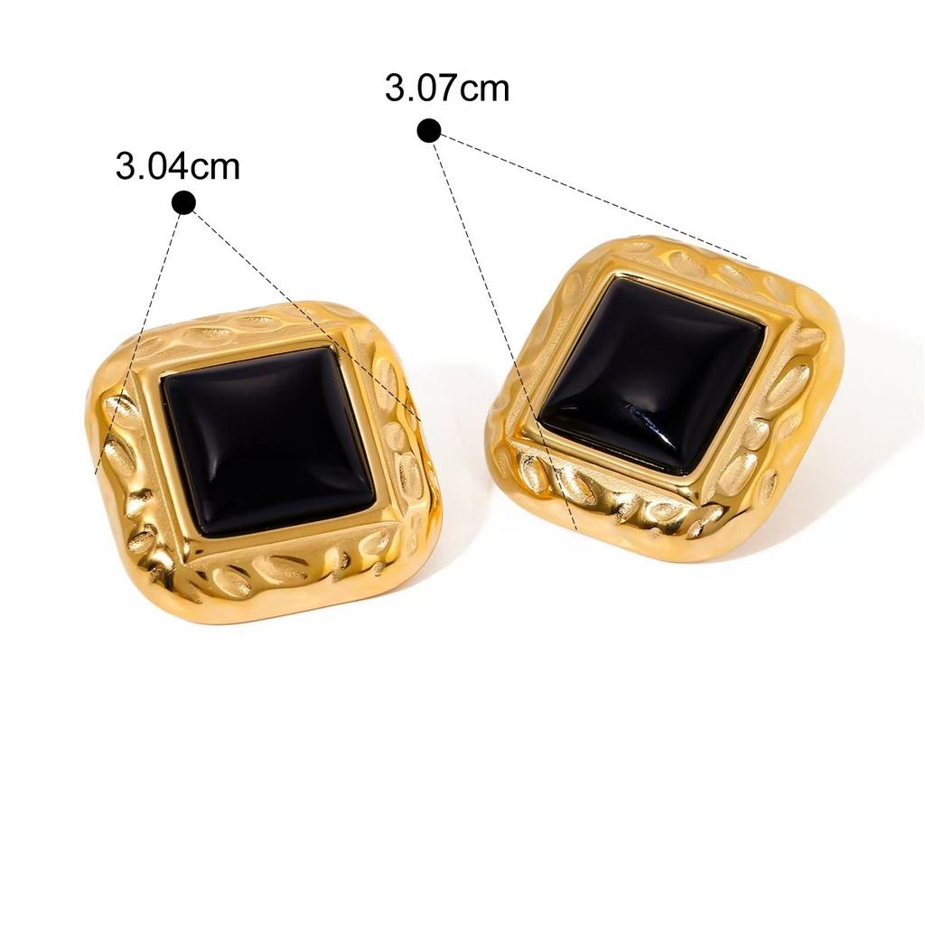 European and American Stud Earrings, High-end Exaggerated Niche Medieval Earrings, Titanium Steel 18K Gold Ear Jewelry