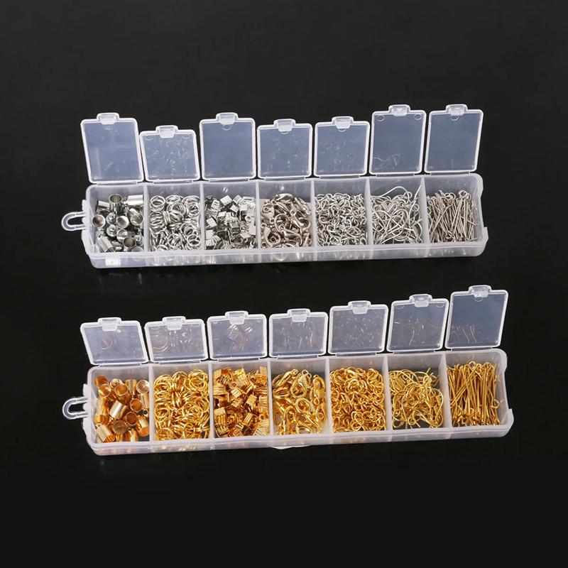 Ear Hook Accessory Kit with Storage Box Handmade DIY Production Jewelry Material Package Alloy for Bracelet Necklace Earring TMZ