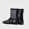 Summer New Women's Shoes Metal Buckle After Zipper Ballet Women's Shoes High-top Fashion Single Shoes