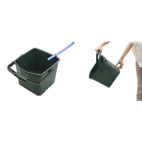 Shinki Gosei Tombo Bucket with Inner Bucket, Storage, Chair, Step Stool, and Lid, 18 Liters, Moss Green, 34cm W x 34.5cm D x 28.5cm H, Outdoor, Car Wa