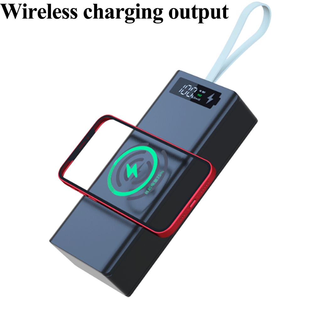 Detachable No‑Welding 16 Cells 18650 Power Bank Kit DIY Mobile Power Supply Shell Wireless Charging Module With LED Light