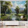 Bellissimo Arazzo Paesaggio Forestale Decorazione Murale per Camera da Letto Soggiorno Tessuto di Sfondo, Murale in Tessuto Estetica Hippie