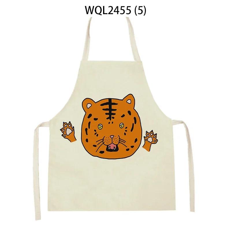 Animal Kitchen Apron Women Pinafore Child Apron Household Cleaning Supplies Baking Cooking Accessories Sleeveless Linen Bibs
