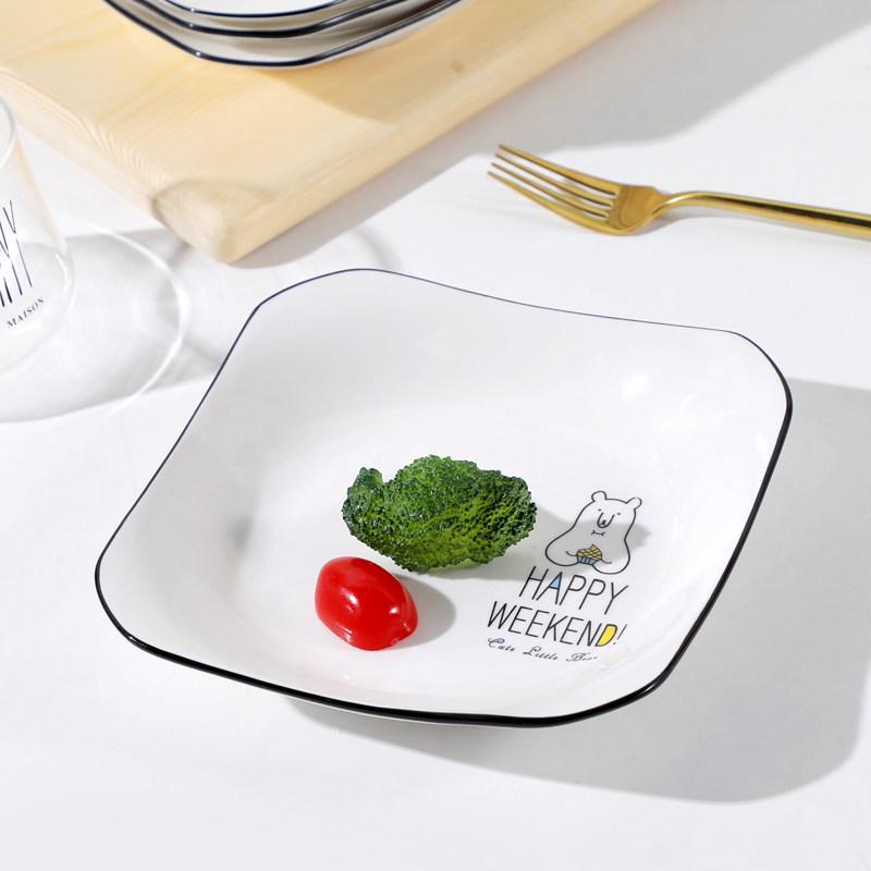 Microwaveable Creative Cartoon Ceramic Plate Set for Breakfast & Fruits