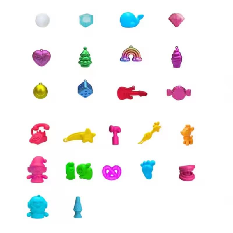 NeeDoh Adventskalender Geschenk für Teenager 24 Tage 3D PVC Puppen Countdown Weihnachten Neujahr Überraschungsgeschenke