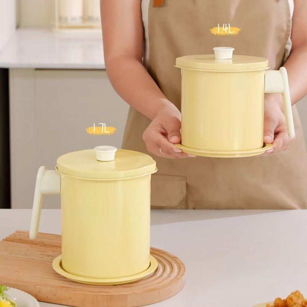 BPA-Free Grease Separator Anti-Leakage Stainless Steel Strainer Oil Filter Pot  Deep Frying