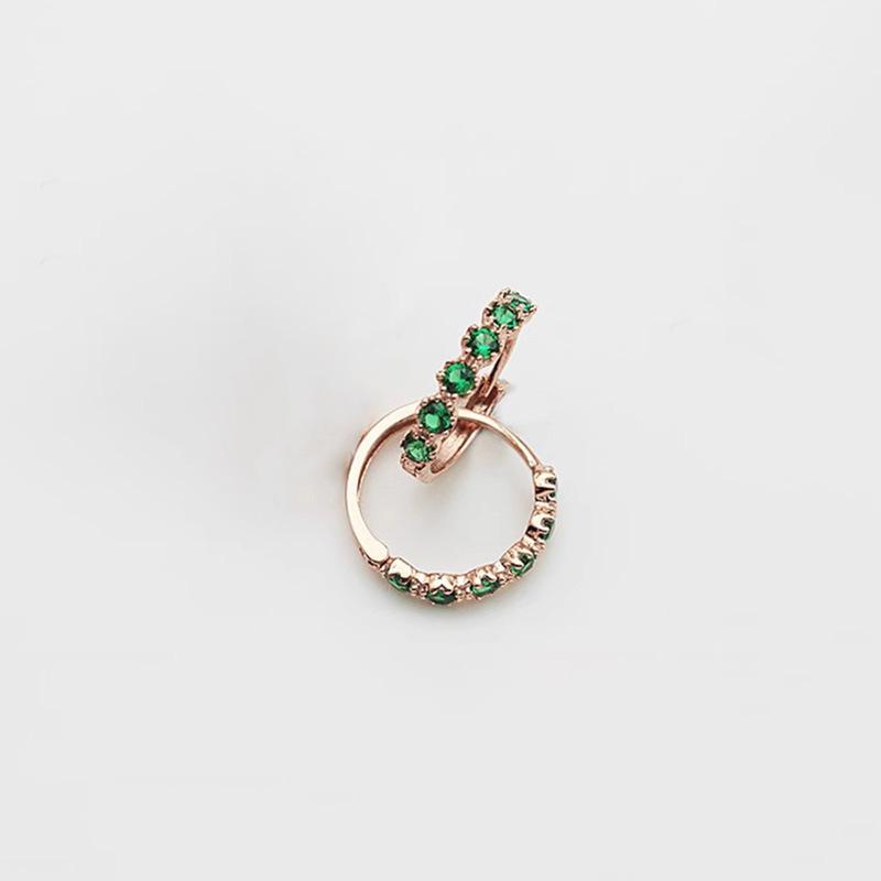 Exquisite Russian Purple Gold Ruby Ear Buckles Shiny Exquisite Rose Gold Plated Emerald Earrings Jewelry (rose gold plated pair)