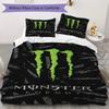 Biancheria da letto con motivo Monster Energy, Set piumone Copripiumone Federa Regalo di compleanno per la casa(1 * copripiumino + 2 * federa, senza nucleo)_lx
