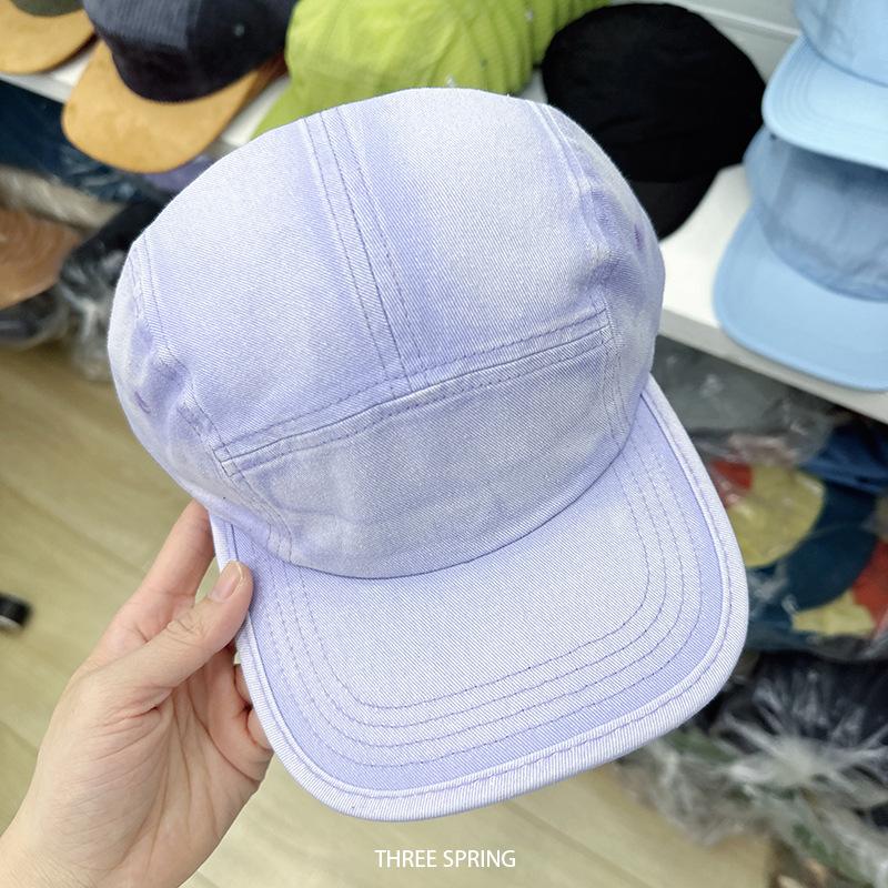 New Cotton Washed Tie Dye Snowflake 5 Panel Flat Brim Cap Streetwear UV Protection Sun Baseball Cap