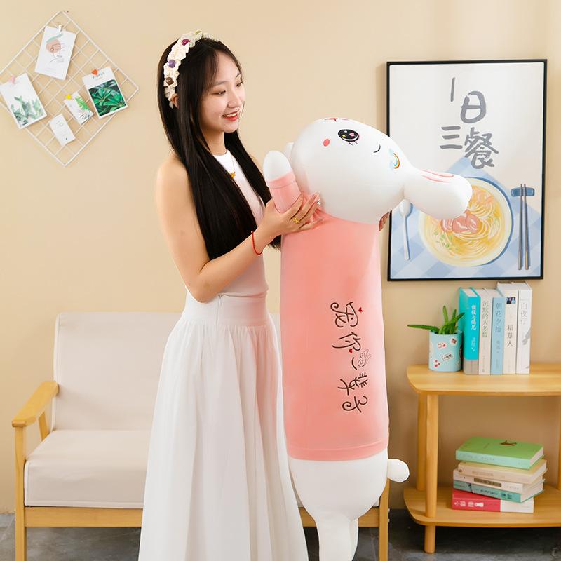 

Плюшевая игрушка кукла радужный кролик в стиле вечеринки для девочки, подушка-валик для сна, подушка для ног, длинная подушка, милый подарок на день рождения 70Cm