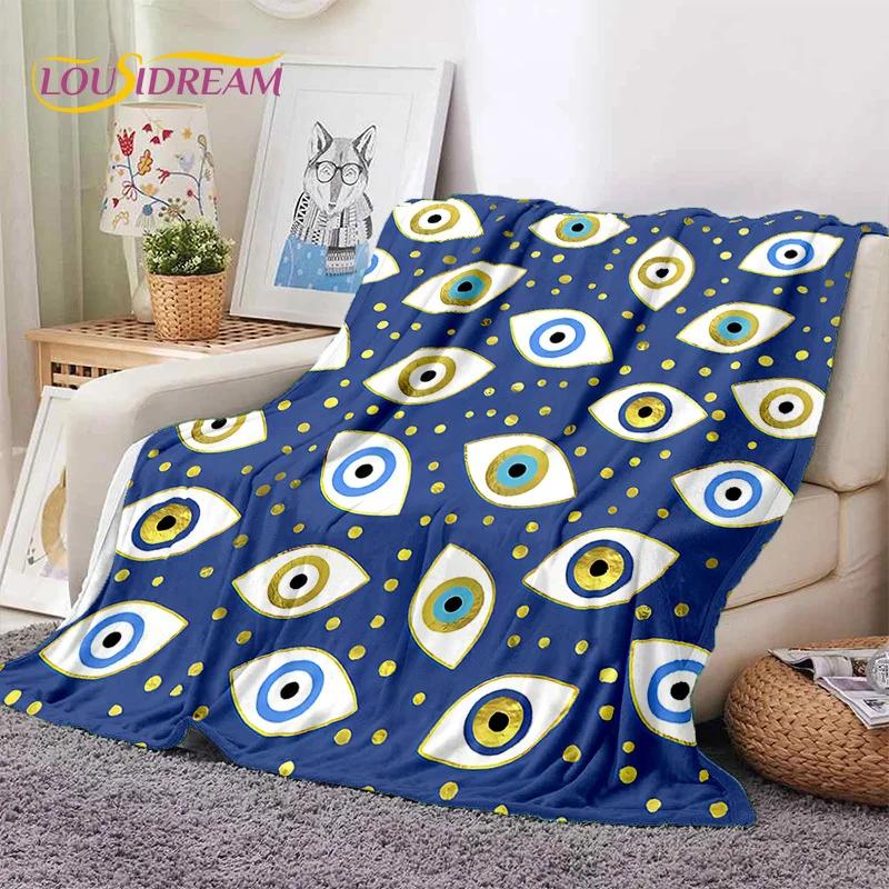 Evil Eye Turkey Blue Nazar Eye of Horus Soft Flannel Blanket for Beds Bedroom Sofa Picnic,Throw Blanket for Outdoor Leisure Gift