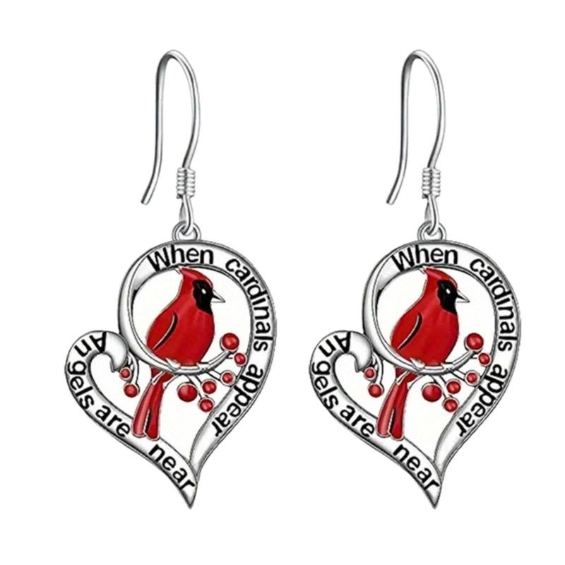 Fashion Redness Bird Pendant Necklace Drop Earring Rings Unique Animals Keychain Keyring Clavicle Chain Vintage Jewelry