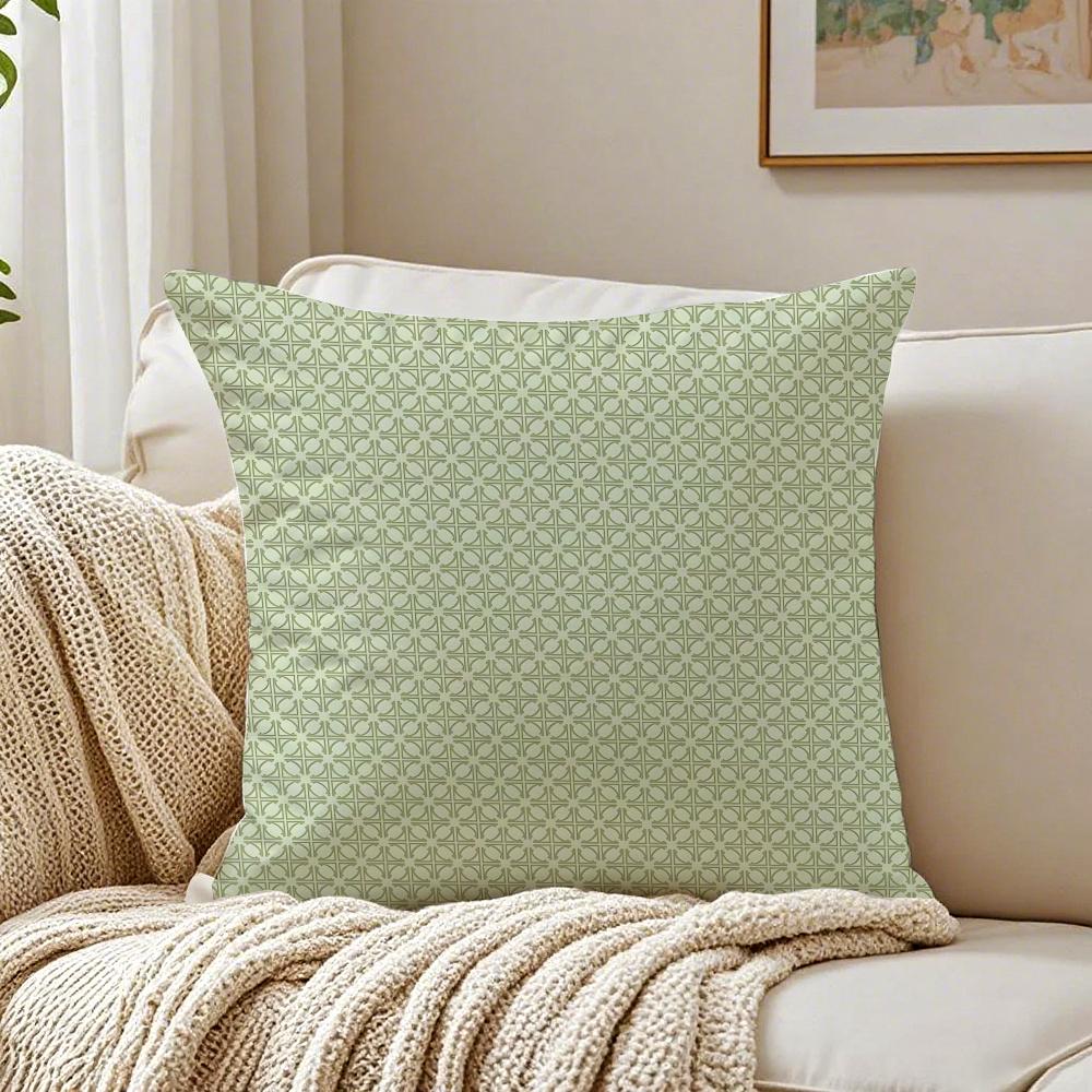 Fresh and elegant green fourleaf flower Cushion Cover Pillowcase Antidustmite living Room Sofa Decor Cushion Room