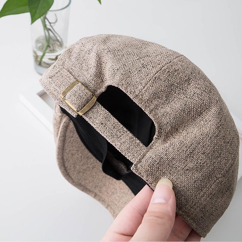 Korean Style Summer Linen Retro Beret for Women & Men - Versatile Thin Duckbill Hat, Trendy for Autumn & Winter
