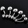 G23 Titanium 14G Barbell Zircon Navel Ring - Double-Ended Belly Piercing Jewelry (6/8/10mm)