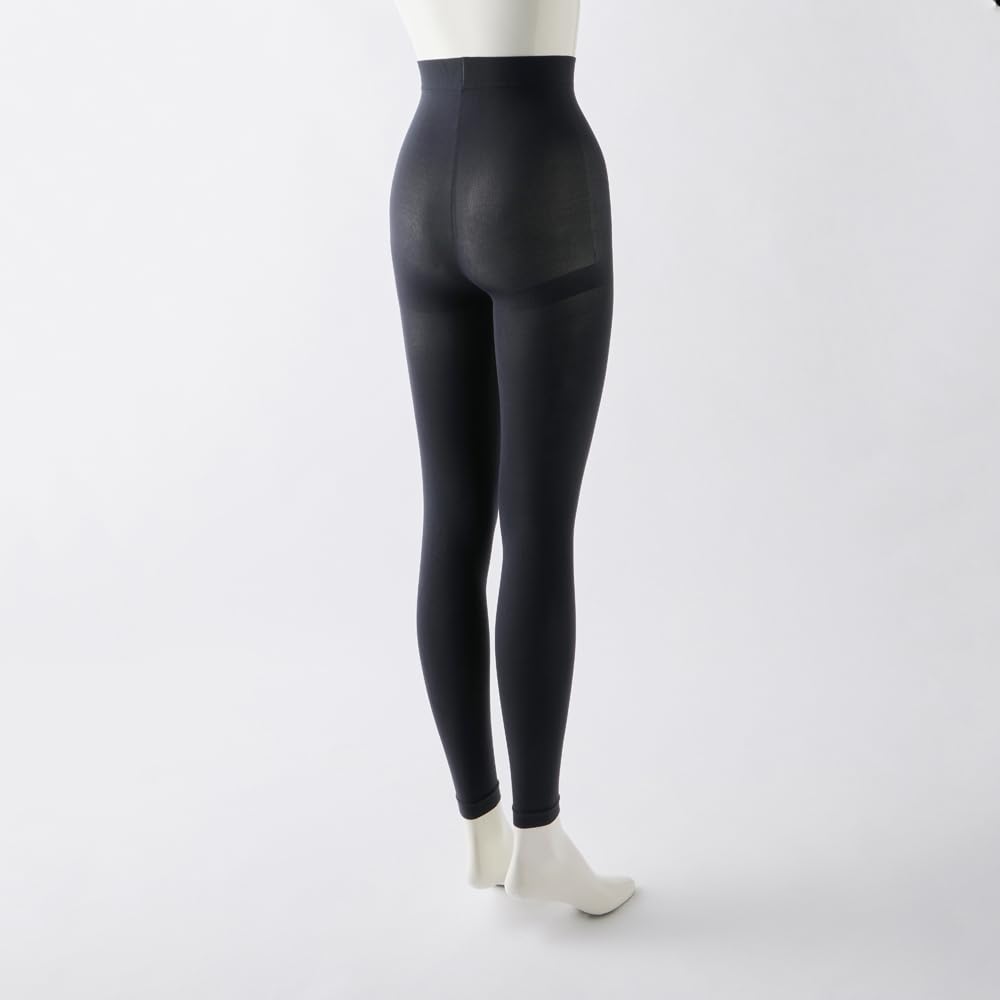 Gunze YFF080 Windproof Leggings of 80 and Black Women's (Set 2) U& Denier, Windproof, Warm, Cold-Resistant,