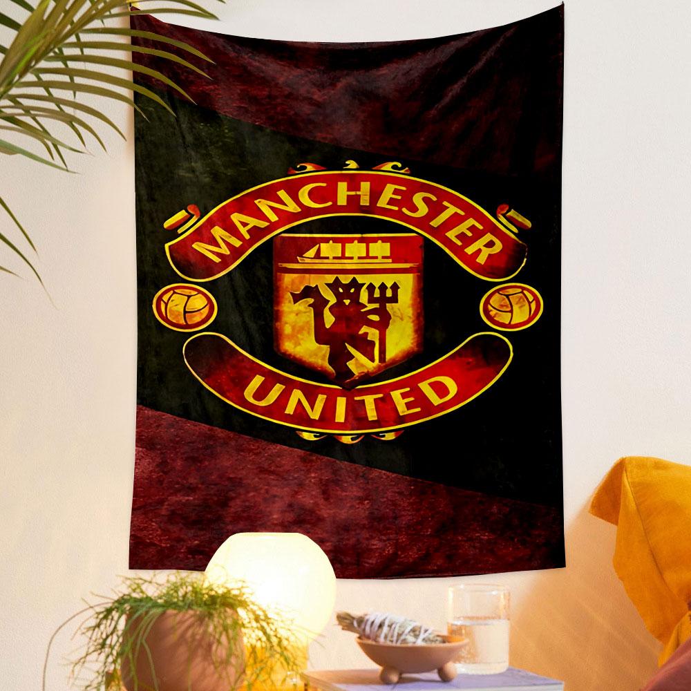 Manchester United Logo Art Patterned tapestry home decor, suitable for bedroom and living room, gift