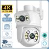 Nuova telecamera di sicurezza IP 8MP EU 4K Dual Lens WIFI PTZ IP Doppio schermo in tempo reale Ai Rilevamento automatico del corpo Videosorveglianza CCTV impermeabile esterna