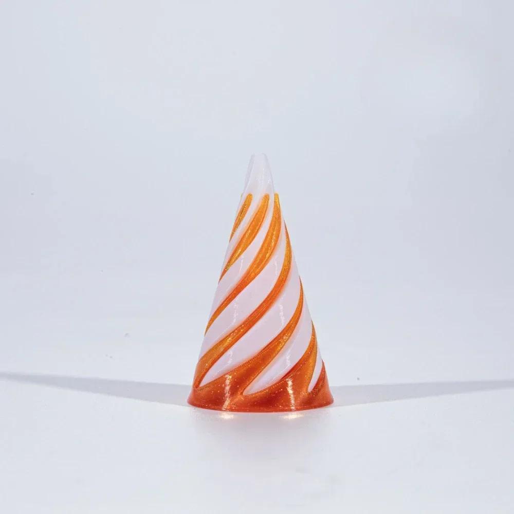 Hot Pyramid Helix Screw Fidget Toy 3D Printed Spiral Cone Decompression Decorative Ornaments Impossible Passthrough Sculpture
