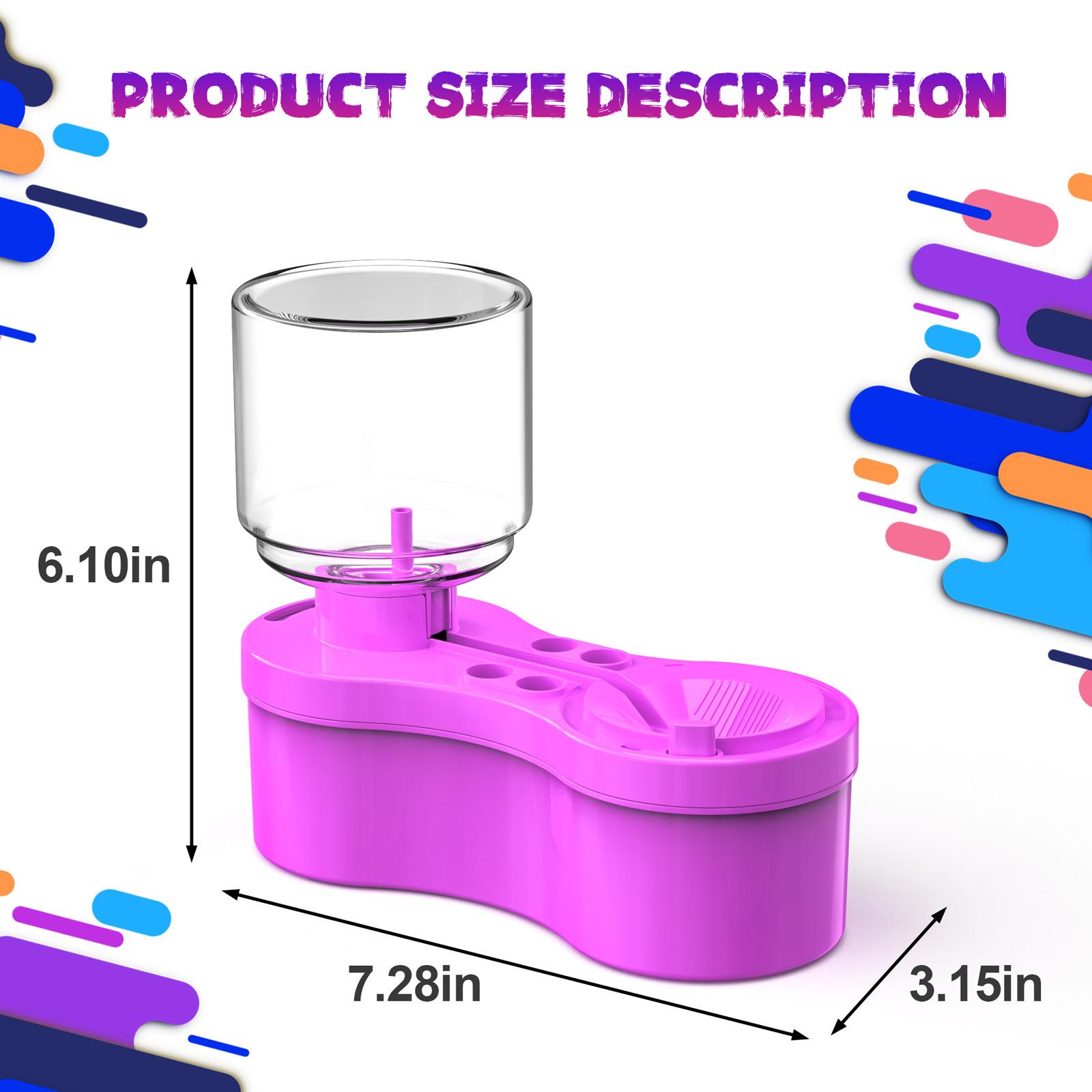 

Brush Cleaner With Drain Button Automatic Water Circulation Paint Brush Cleaner Art Watercolour Brush Cleaning Tool фіолетовий