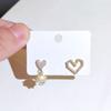 Temperament Asymmetric Zircon Earrings Love Earrings Designer Earrings Girl Earrings