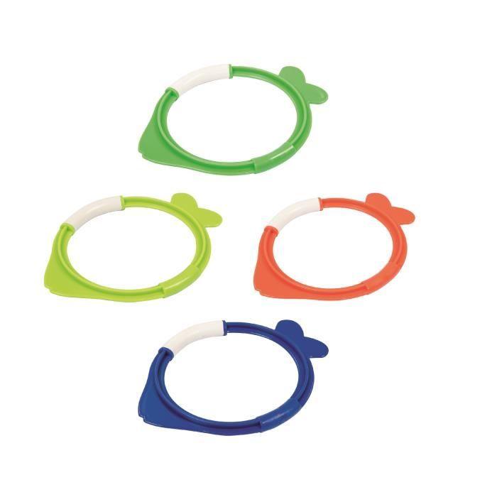 Jouets de piscine - Bestway - Lil Fish - 4 Anneaux de Plongée - Couleurs Vives - PVC Résistant