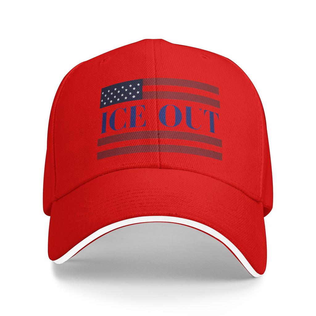 Ice Out US Flag Print Baseball Cap Fashion Hip Hop Hats Summer Women Men Kpop Rock Baseball Caps