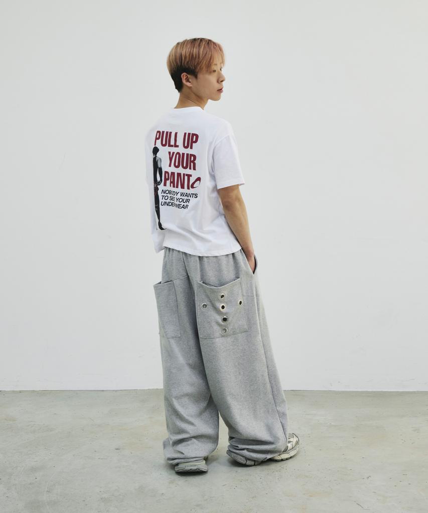 SCALLYWAG Summer Mega Wide Eyelet Training Pants [Grey]