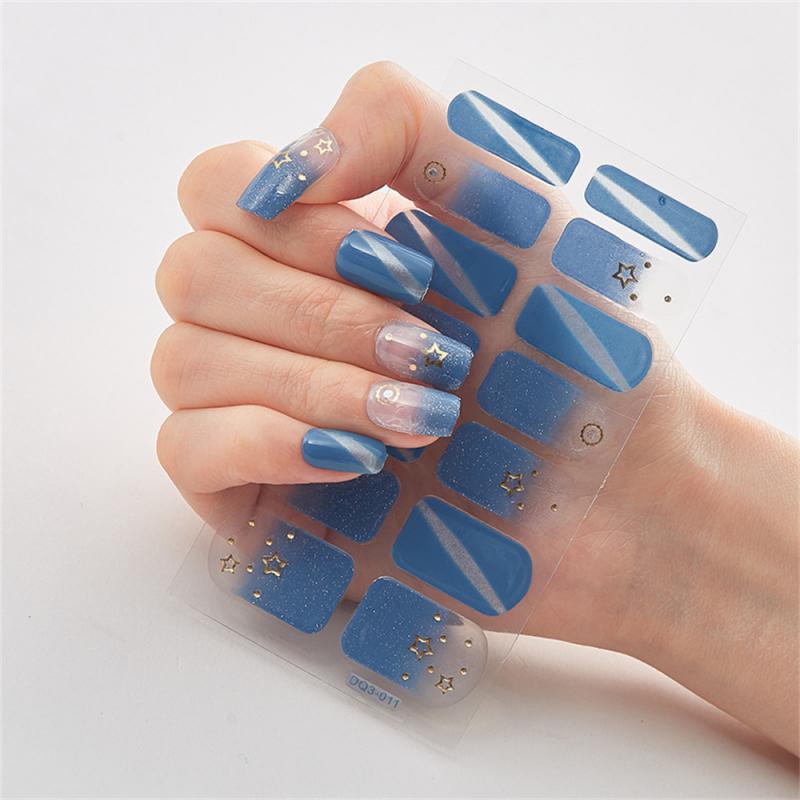Pegatinas de Uñas de Cobertura Completa Esmalte de Uñas de Moda Decoración de Uñas Brillo Espumoso Autoadhesivas Manicura Diseñador Pegatina de Arte de Uñas