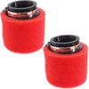 2Pcs 44mm 45mm 1.77inch Red Double Foam Pod Performance Filter for 50cc-90cc 110cc 125cc 140cc 150cc 200cc 250cc GY6 ATV Scooter Quad Go Kart Moped