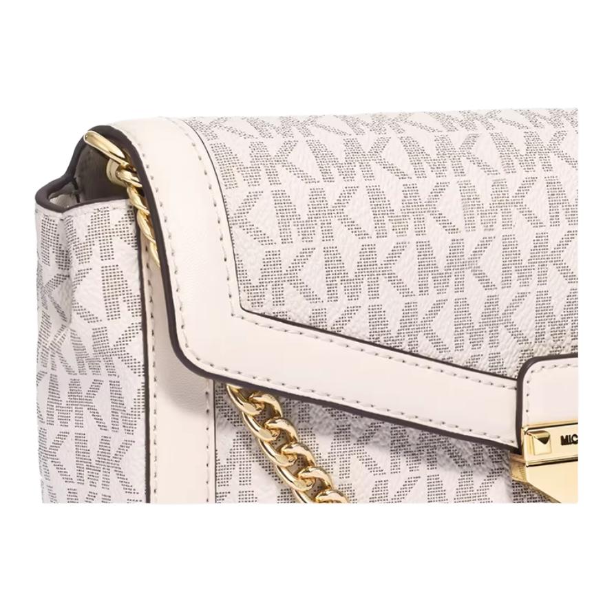 Michael Kors Soho Classic Monogram Magnetic Closure PVC Tote Bag Women tote bags Vanilla-White 35S6G1SC5B-278