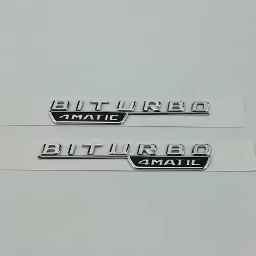 ABEZ1 3D ABS Car Rear Trunk Logo Letters BITURBO TURBO 4MATIC Emblem Badge Sticker For Mercedes AMG C43 C 43 AMG W205 W204 Accessories