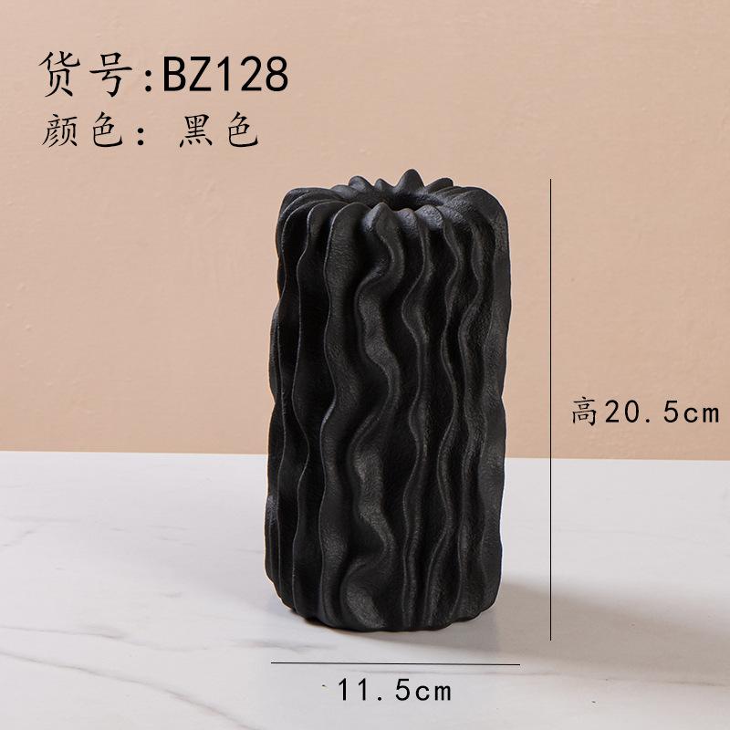 Irregularly Striped Ceramic Vase Wavy Pattern Flower Vase Flower Arrangement Accessories Terrarium Home Decoration Accessories