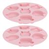 2Pcs Cartoon Animal Shaped Non‑Stick Silicone Mold Cake Chocolate Kitchen Baking Tools(Pink )