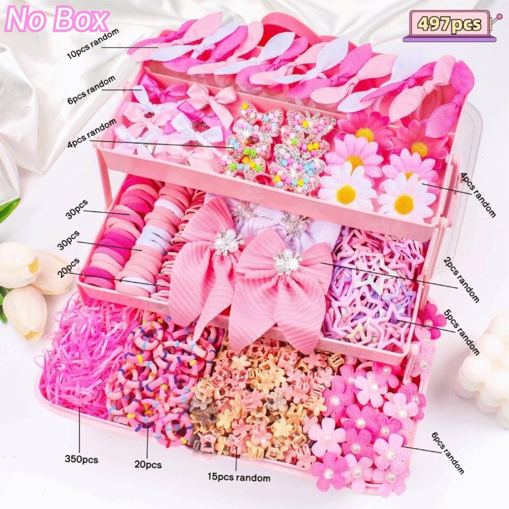 Fabric Hair Accessories Set Colorful Bow Barrettes New Elastic Hair Bands Kids Hairstyling