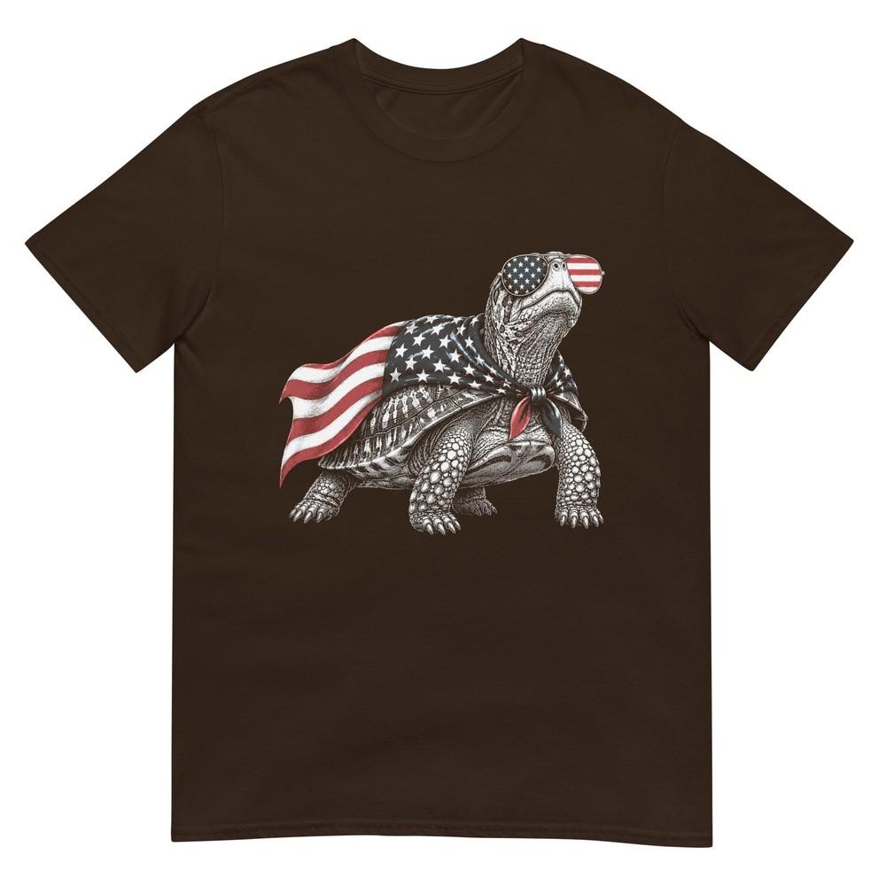 Eastern Box Turtle 4th Of July Us American Flag Patriotic Tshirt